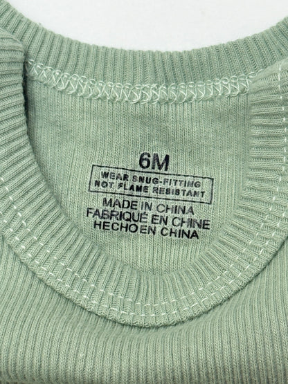 Sage Green Ribbed Bodysuit 6M