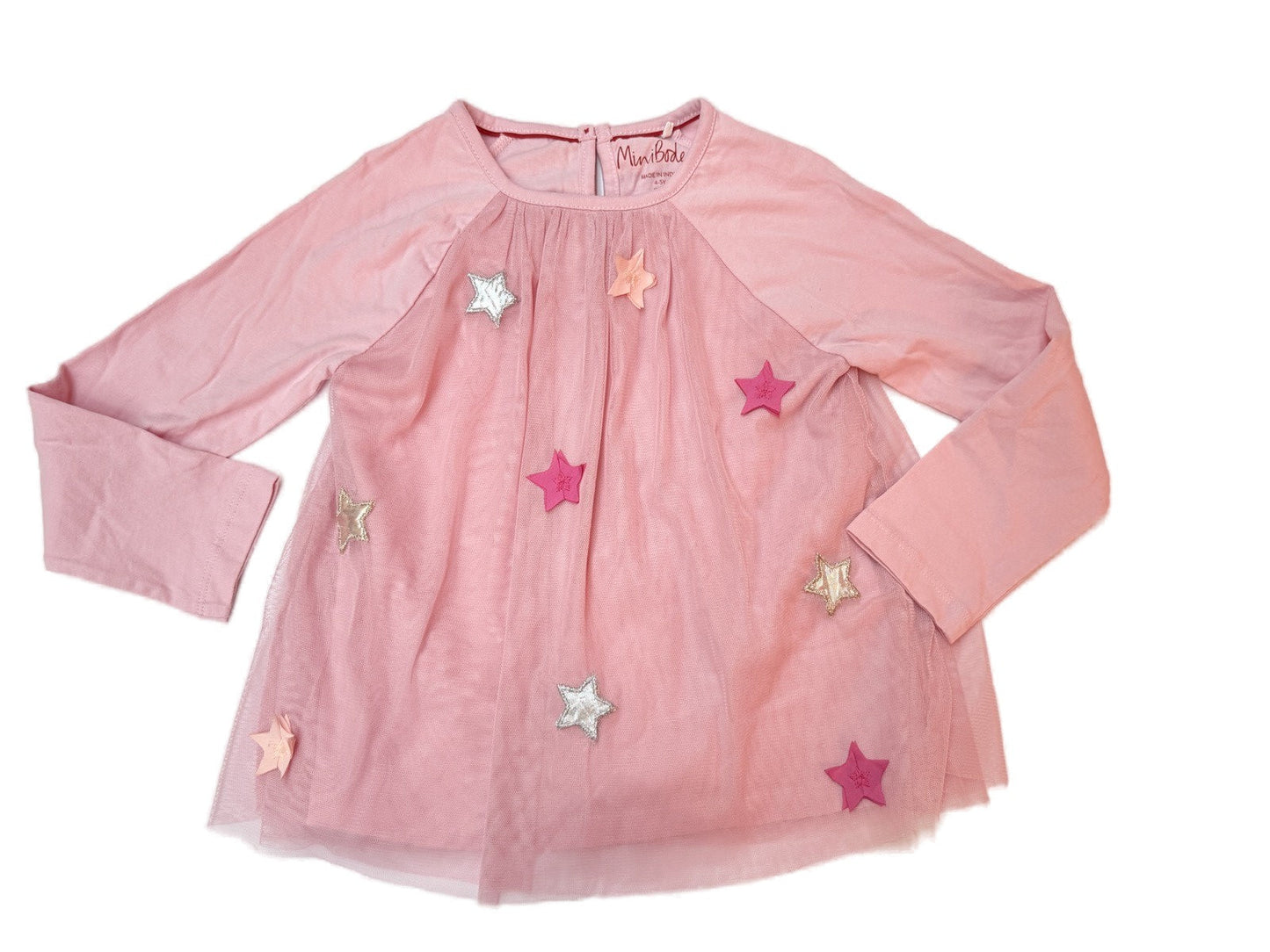 Mini Boden Pink Star Tulle Top 4-5Y