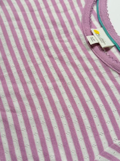 Mini Boden Striped Pointelle T-Shirt 4-5Y