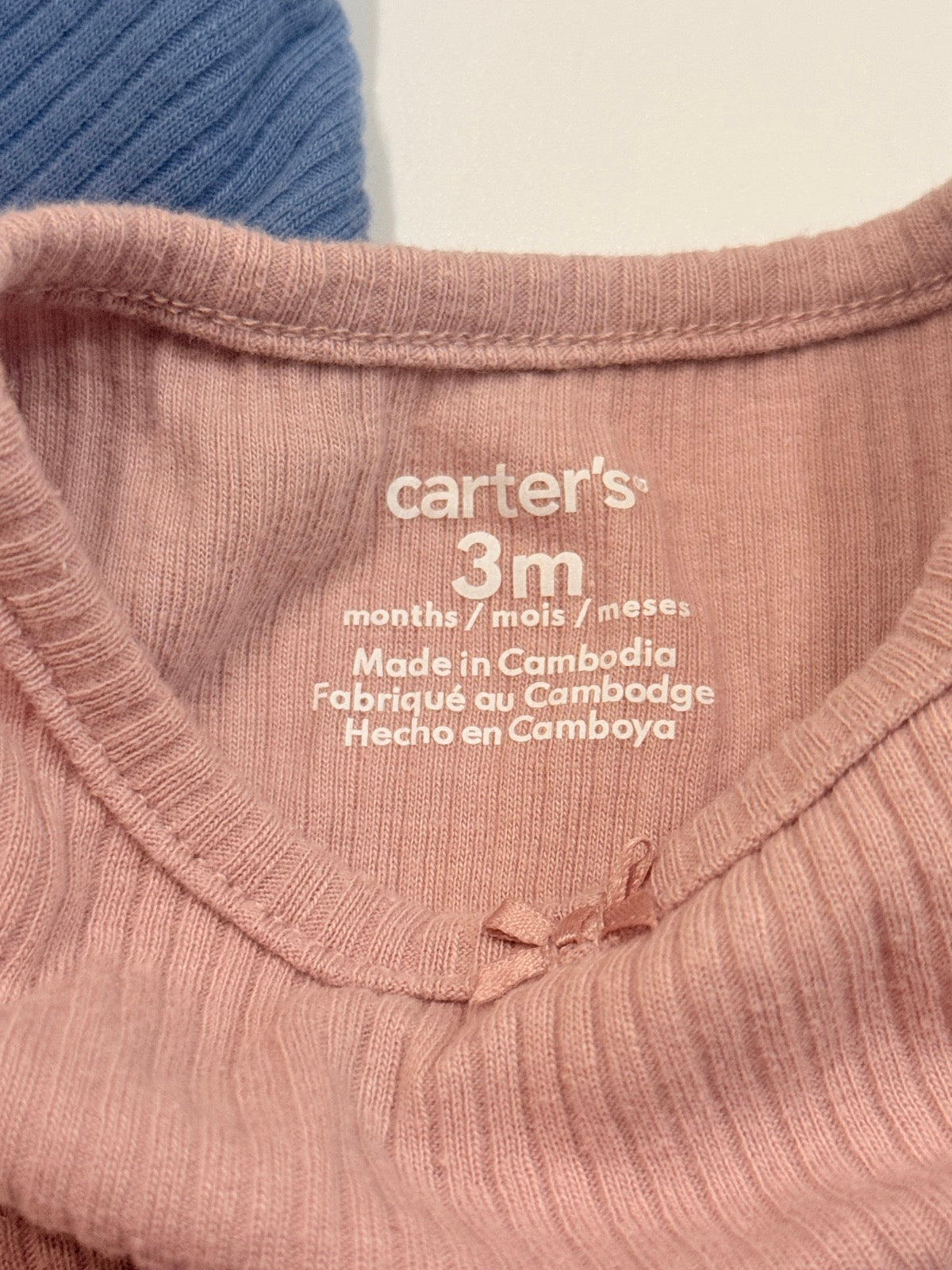 Carter's Ribbed Bodysuits 2-Pack 3M