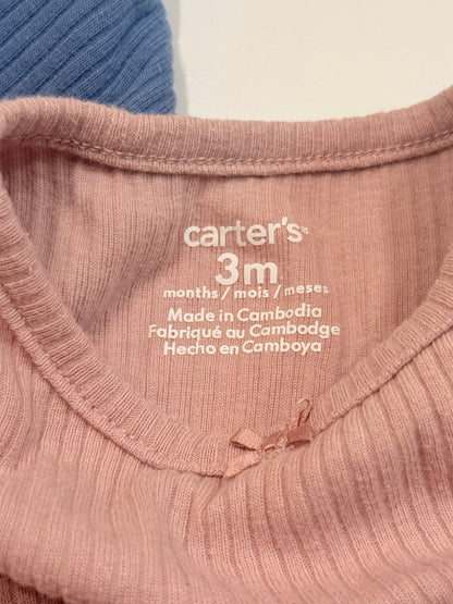 Carter's Ribbed Bodysuits 2-Pack 3M