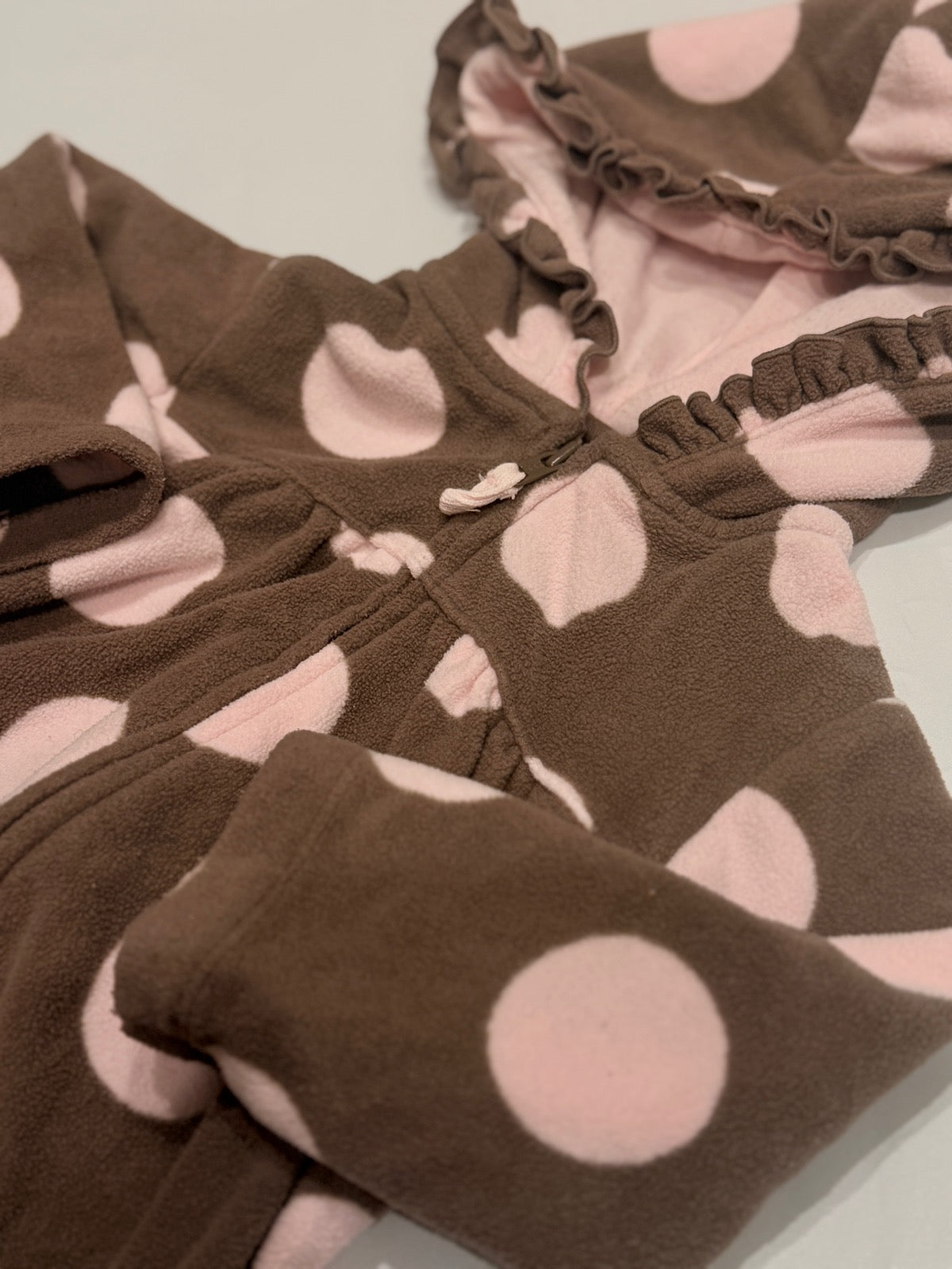 Carter's Pink Polka Dot Fleece Hoodie 9m