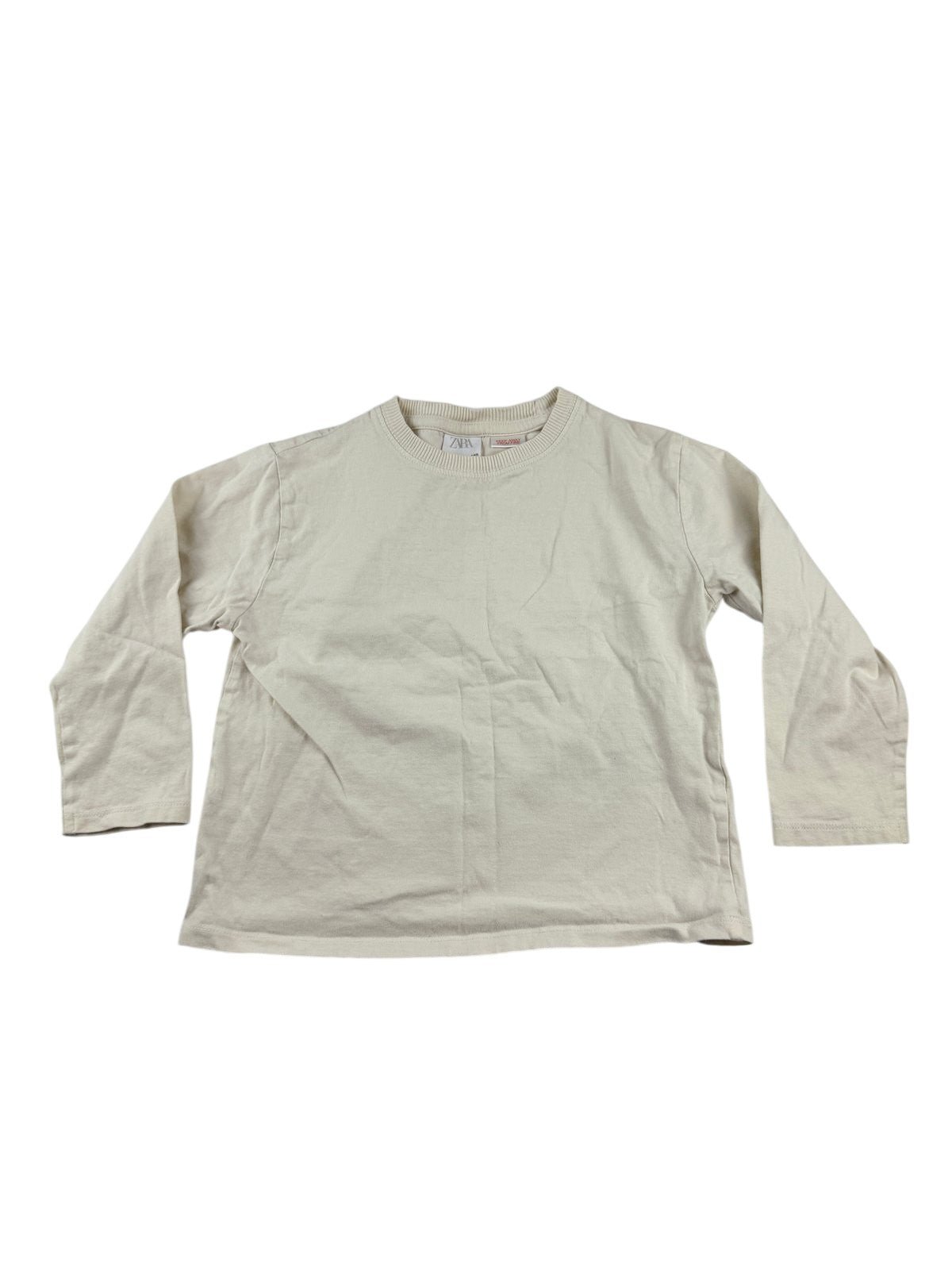 Zara Cream Long Sleeve T-Shirt Size 4-5Y