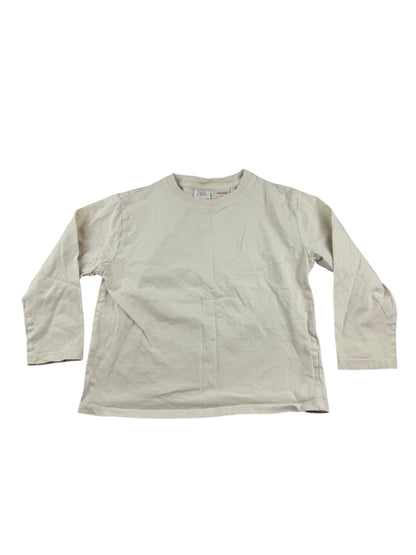 Zara Cream Long Sleeve T-Shirt Size 4-5Y