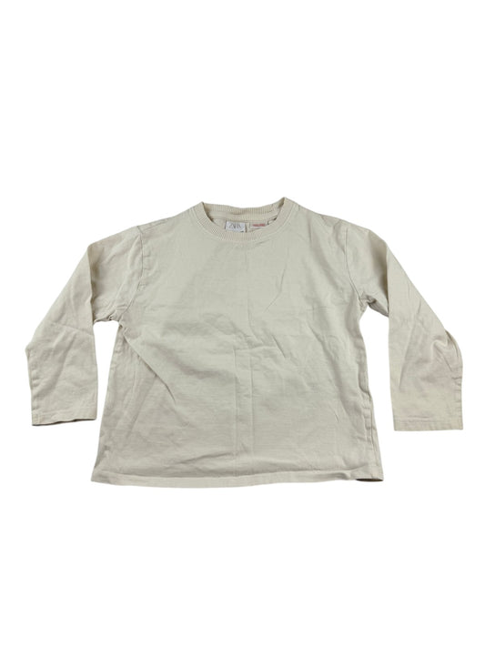 Zara Cream Long Sleeve T-Shirt Size 4-5Y