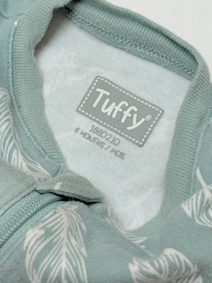 Tuffy Feather Print Footed Sleeper 6M