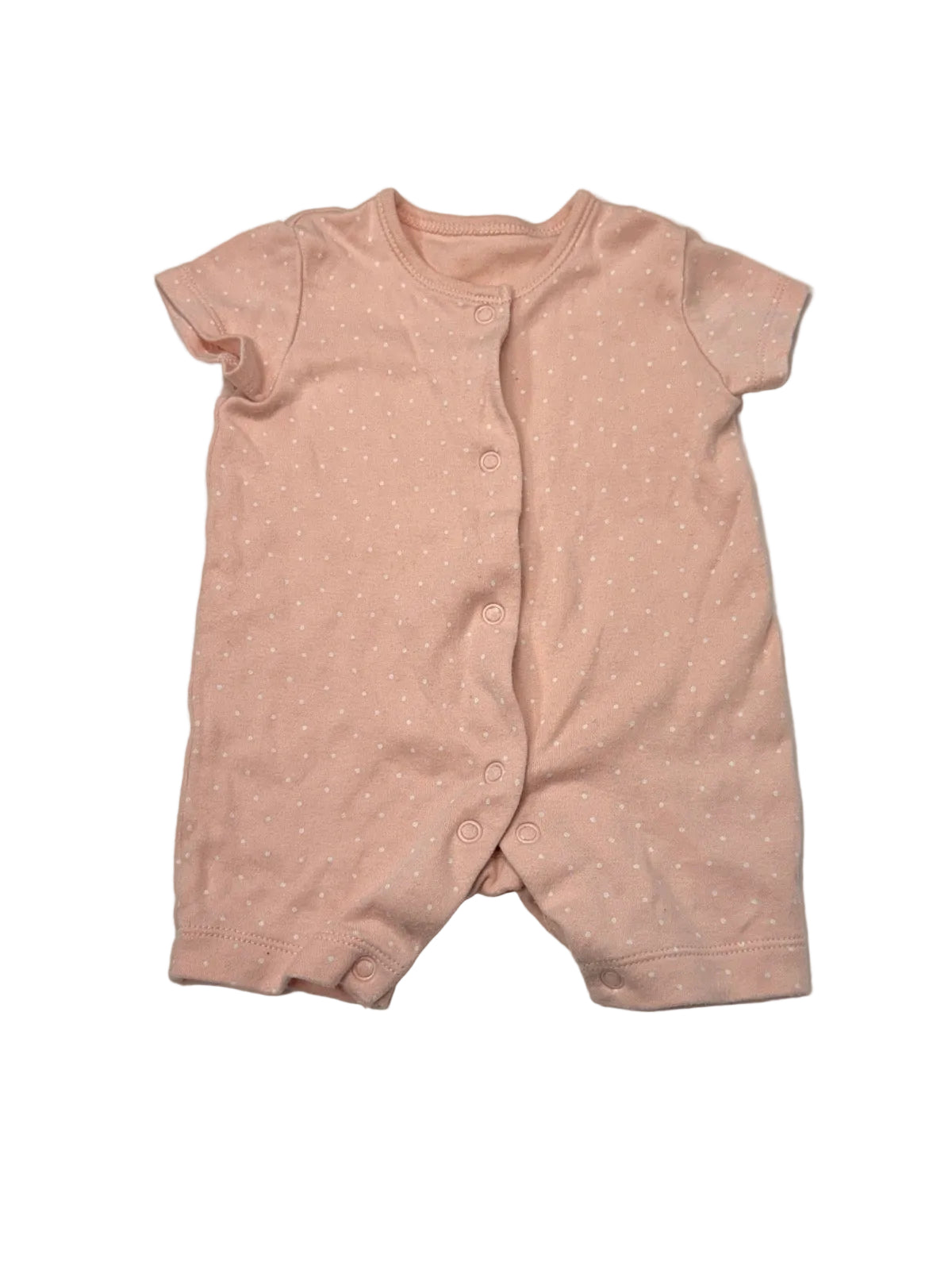 George Pink Polka Dot Romper 3-6m