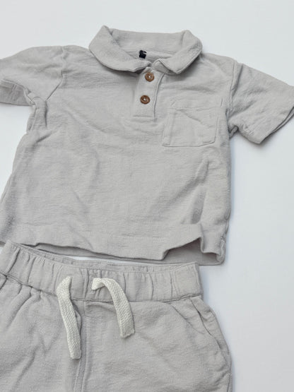 RISE Little Earthling Textured 2pc Set 9-12M