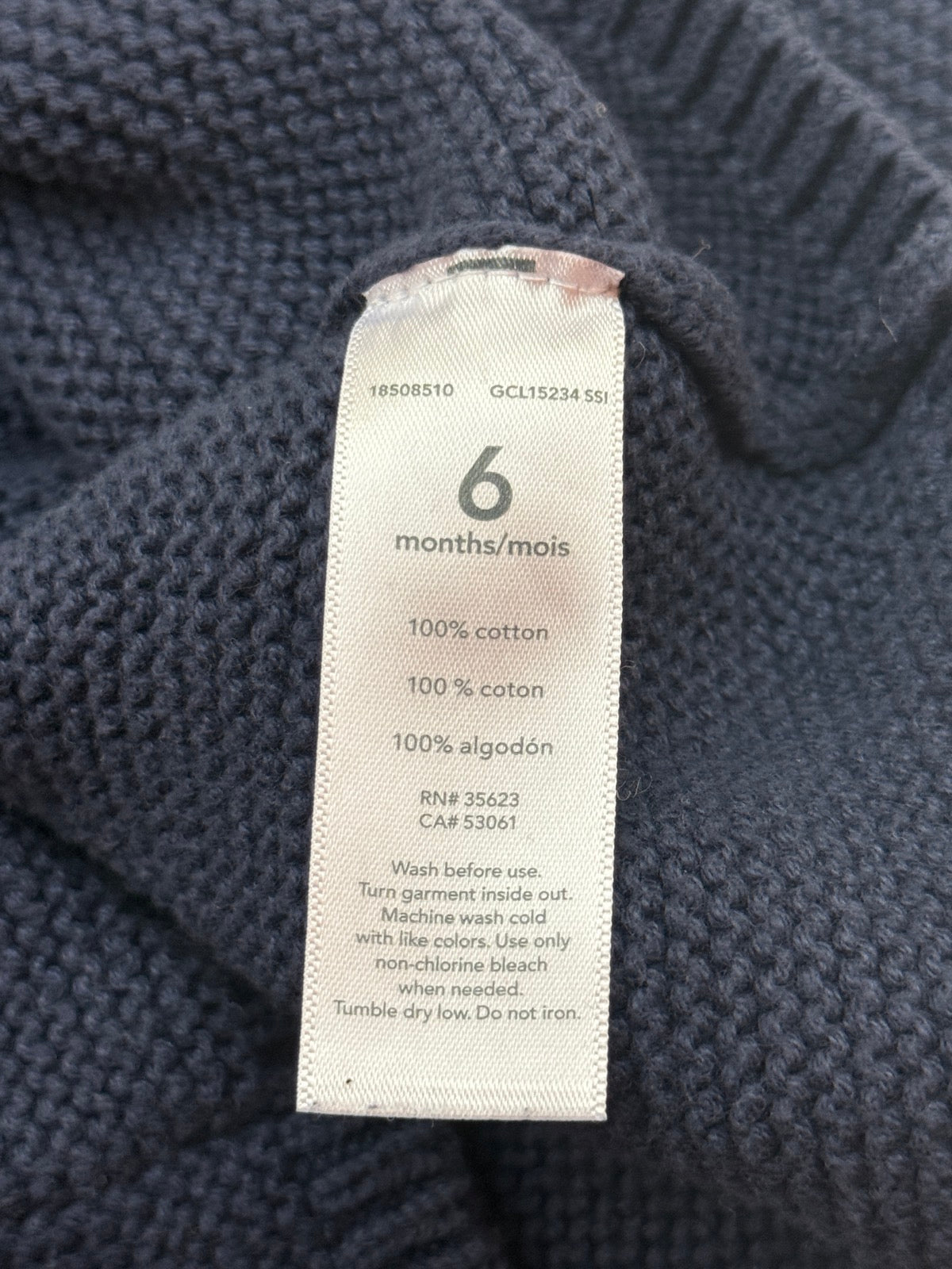 Carter's Navy Dino Hoodie Cardigan 6M