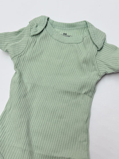 Green Ribbed Bodysuit 6M