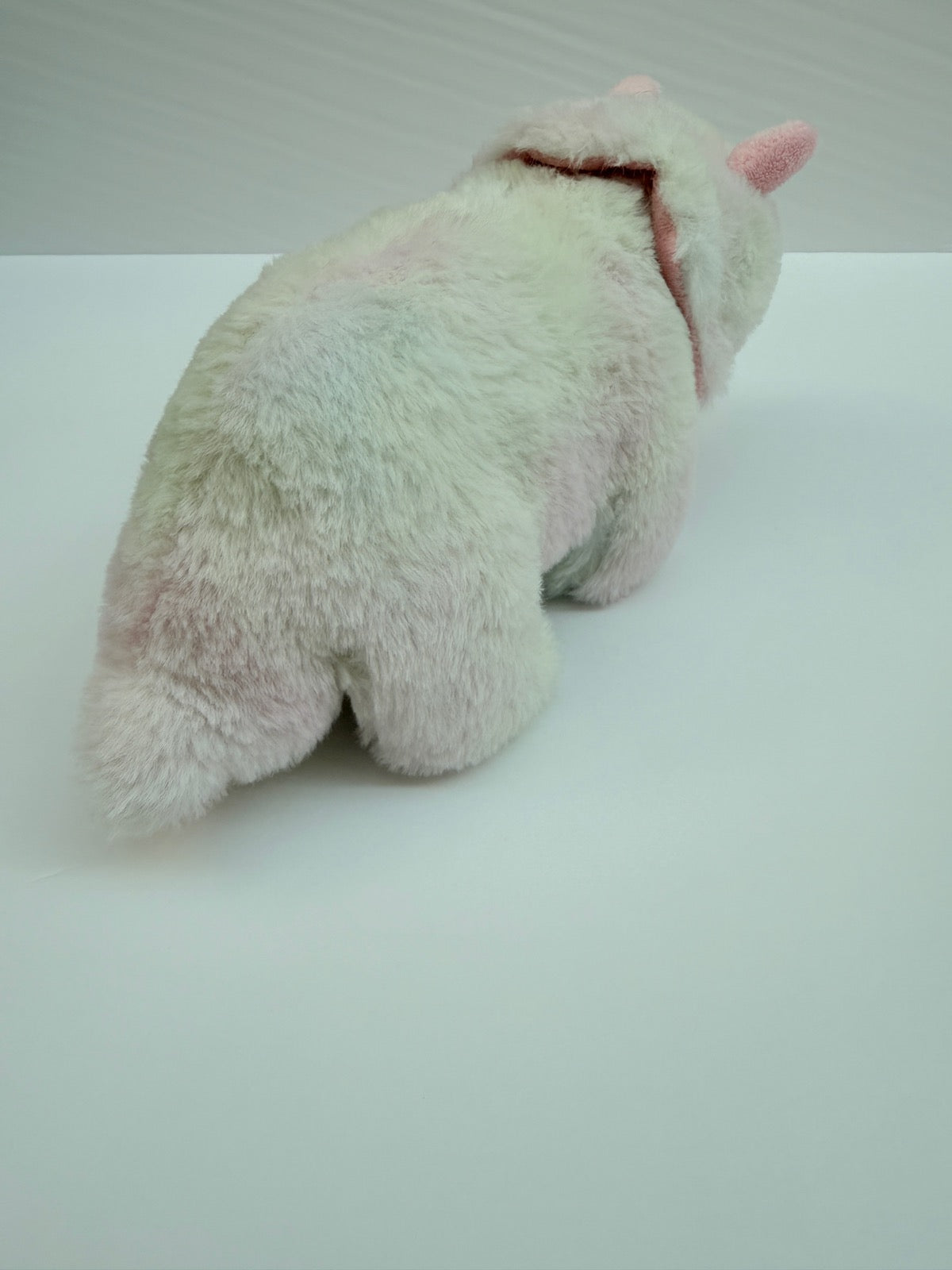Pink White Plush Rhino Stuffed Animal