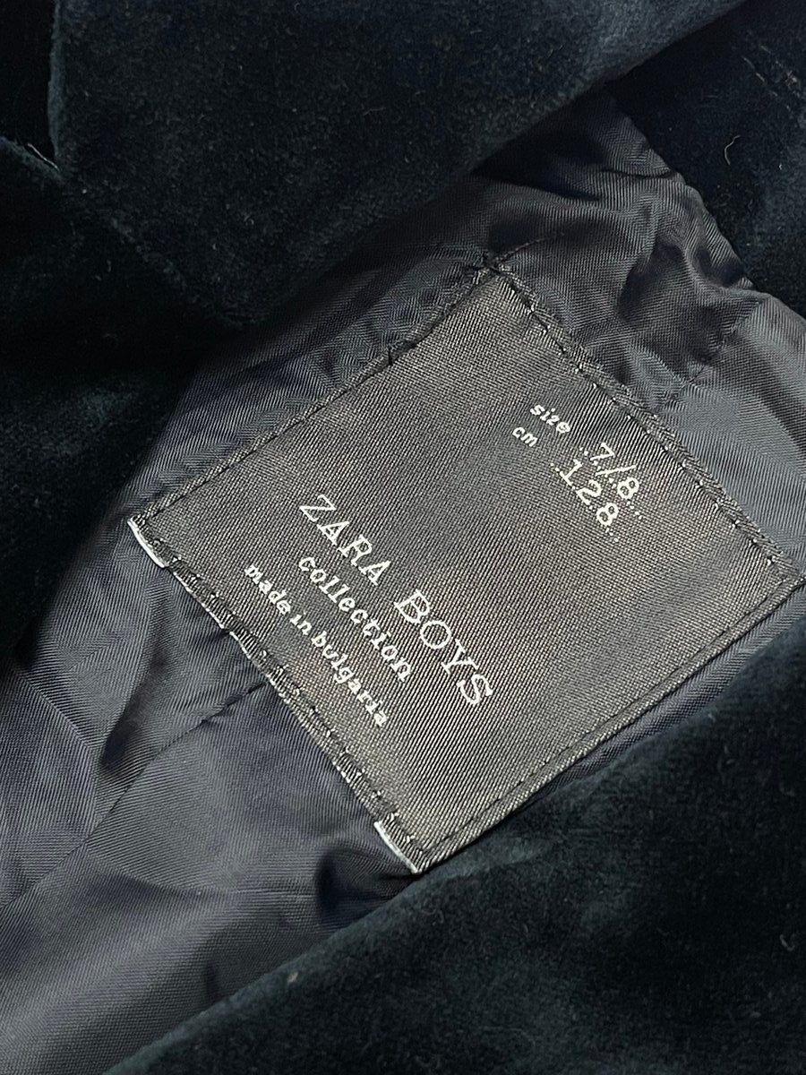 Zara Boys Navy Velvet Blazer Jacket Size 7/8