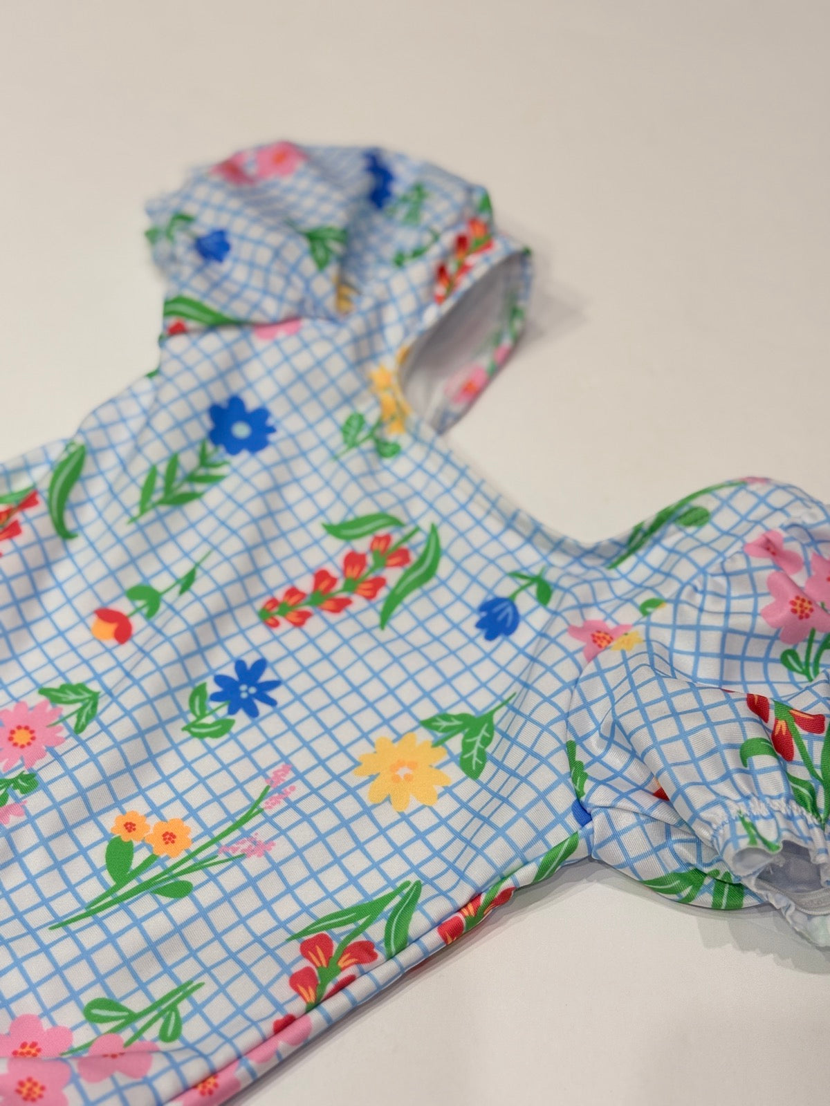 George Floral Grid One-Piece Swimsuit 3T
