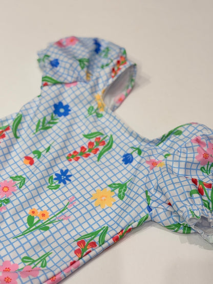 George Floral Grid One-Piece Swimsuit 3T