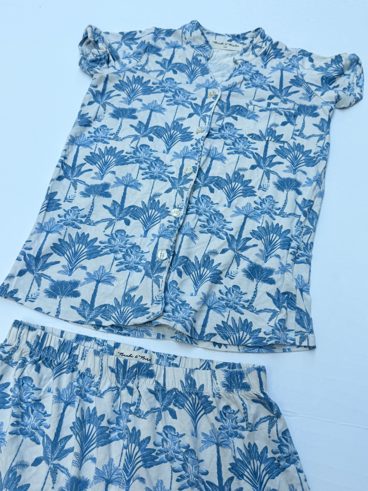 Bambi & Birdie Palm Print Pajama Set 8-9T