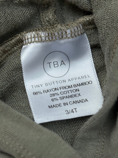 Tiny Button Apparel Olive Hoodie 3/4T