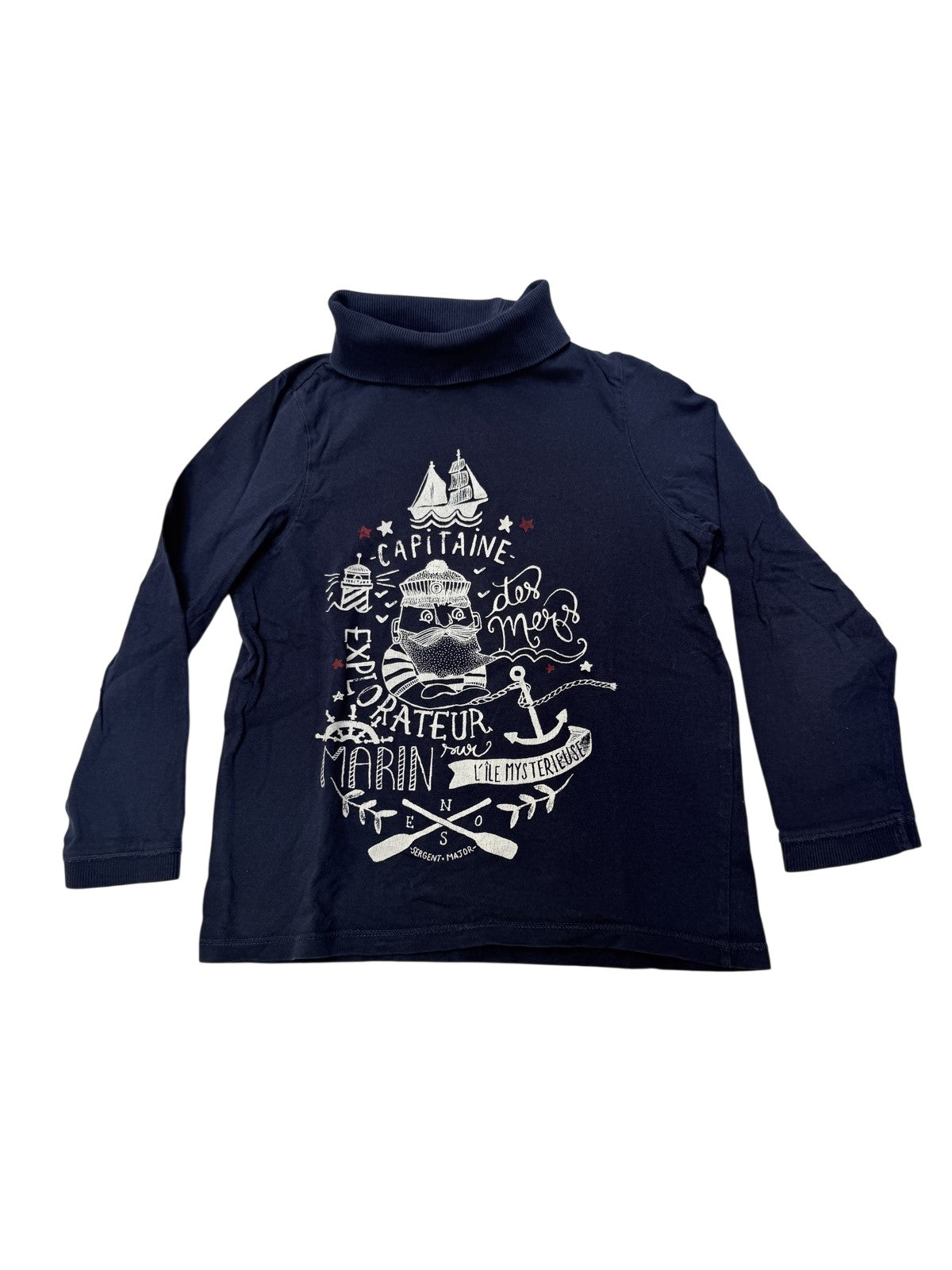 Sergent Major Nautical Turtleneck Top Size 7Y