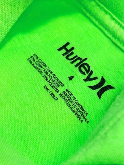 Hurley Neon Green T-Shirt Size 4
