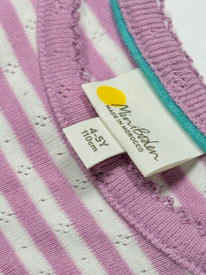Mini Boden Striped Pointelle T-Shirt 4-5Y