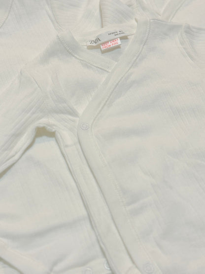 Zara White Ribbed Wrap Bodysuit 3-6M individually Sold