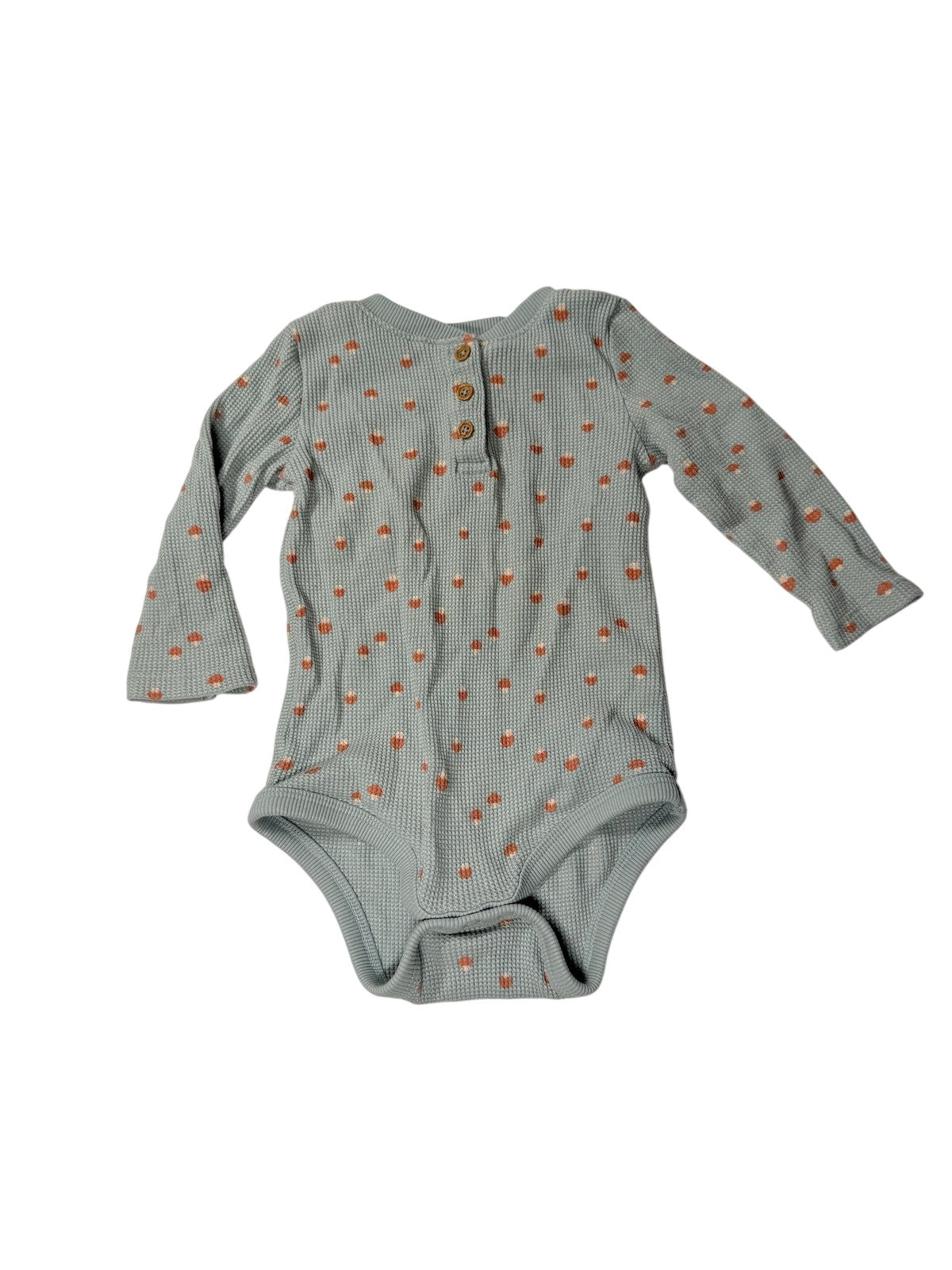 Joe Fresh Mushroom Print Waffle Bodysuit 6-12M