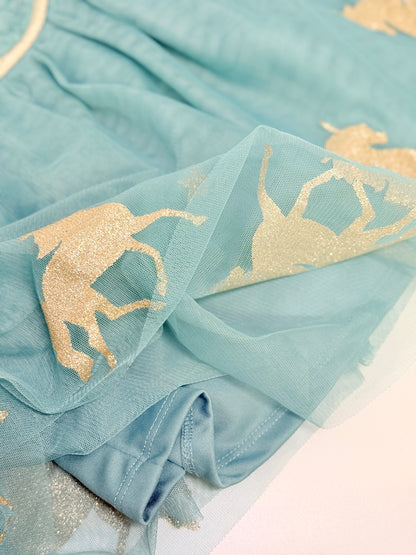 Zunie Teal Unicorn Tulle Dress 2T