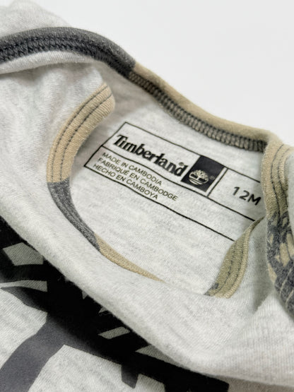 Timberland Gray Tree Logo Bodysuit 12M