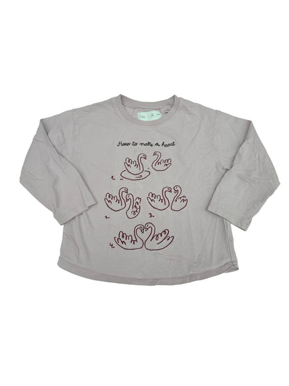 Zara Swan Graphic Long Sleeve Tee 4T