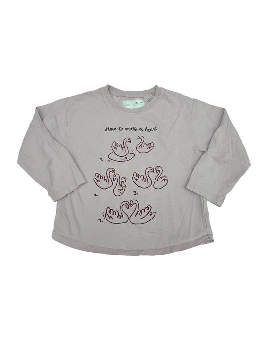 Zara Swan Graphic Long Sleeve Tee 4T