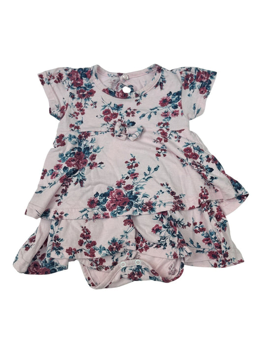 Floral Pink Baby Girl Romper Unknown Size 6-12m