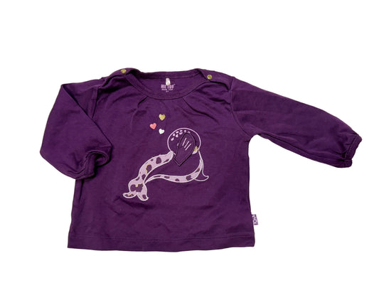 Purple Me Too long sleeve top with interactive seal – 3 months