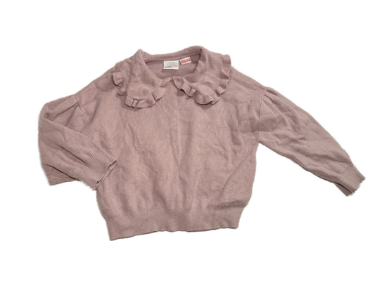 Zara Pink Ruffle Knit Sweater 3-4Y