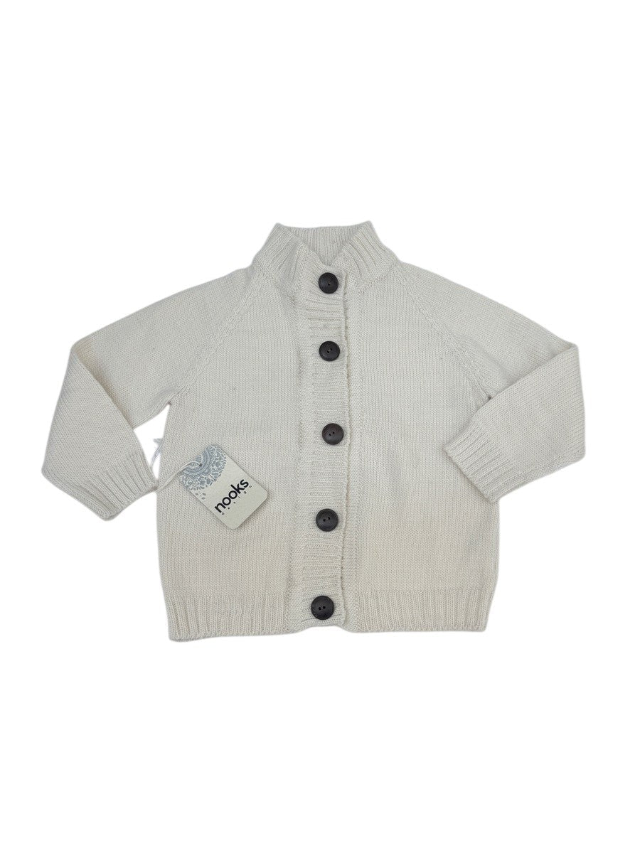 New With Tags Nooks Design Cream Merino Cardigan 3-4y