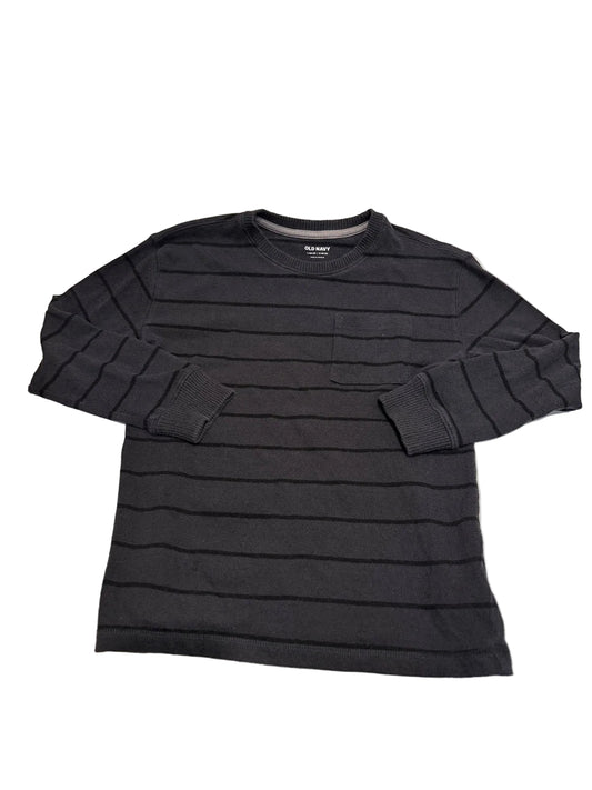 Chandail en maille rayé noir Old Navy taille 10-12
