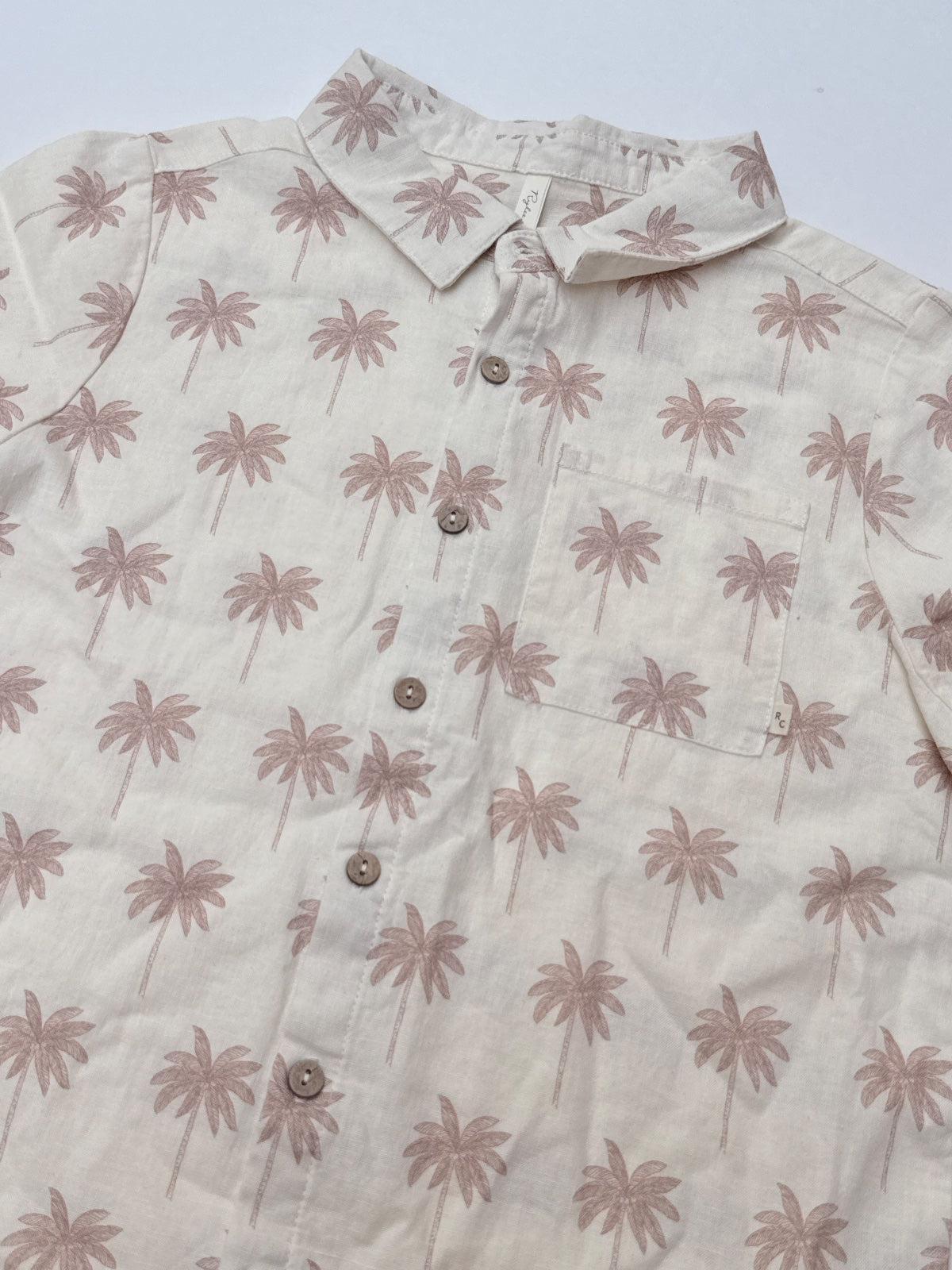 NWT - Rylee + Cru Palm Tree Button-Up Shirt 10-12