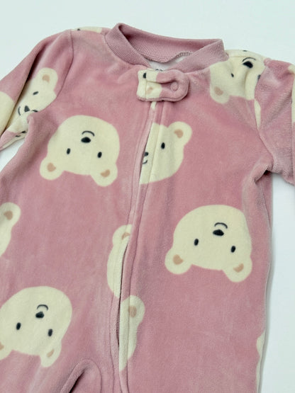 Carter's Bear Print Fleece Footed Sleeper 3M