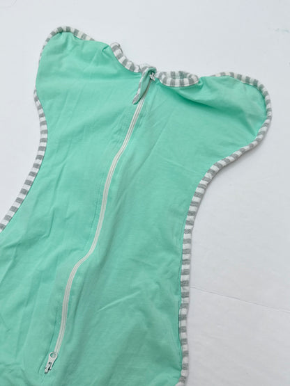 Mint Green Striped Trim Swaddle Sleep Sack S 5-6Y