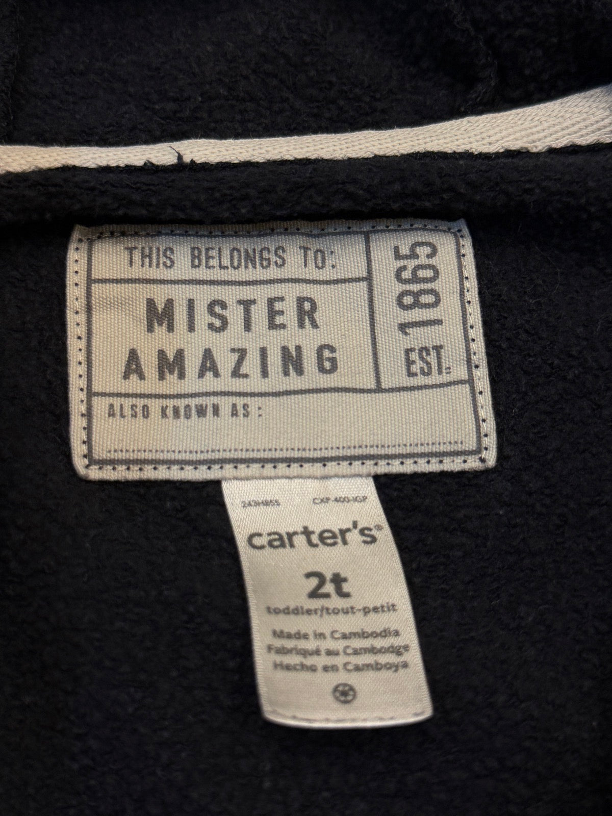 Carter's Mister Amazing Zip Hoodie 2T