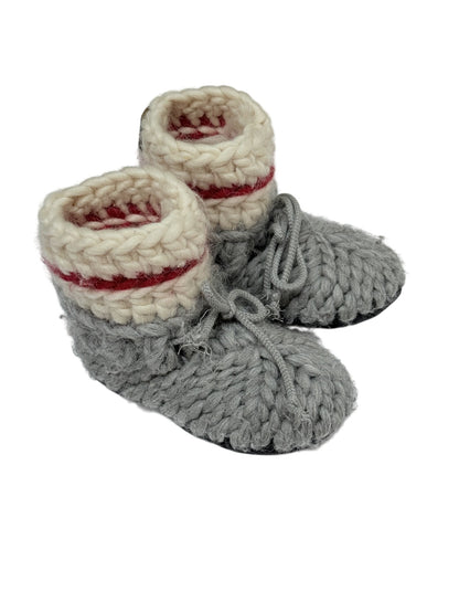 Muffle-Up! Gray Knit Baby Booties 6-12M