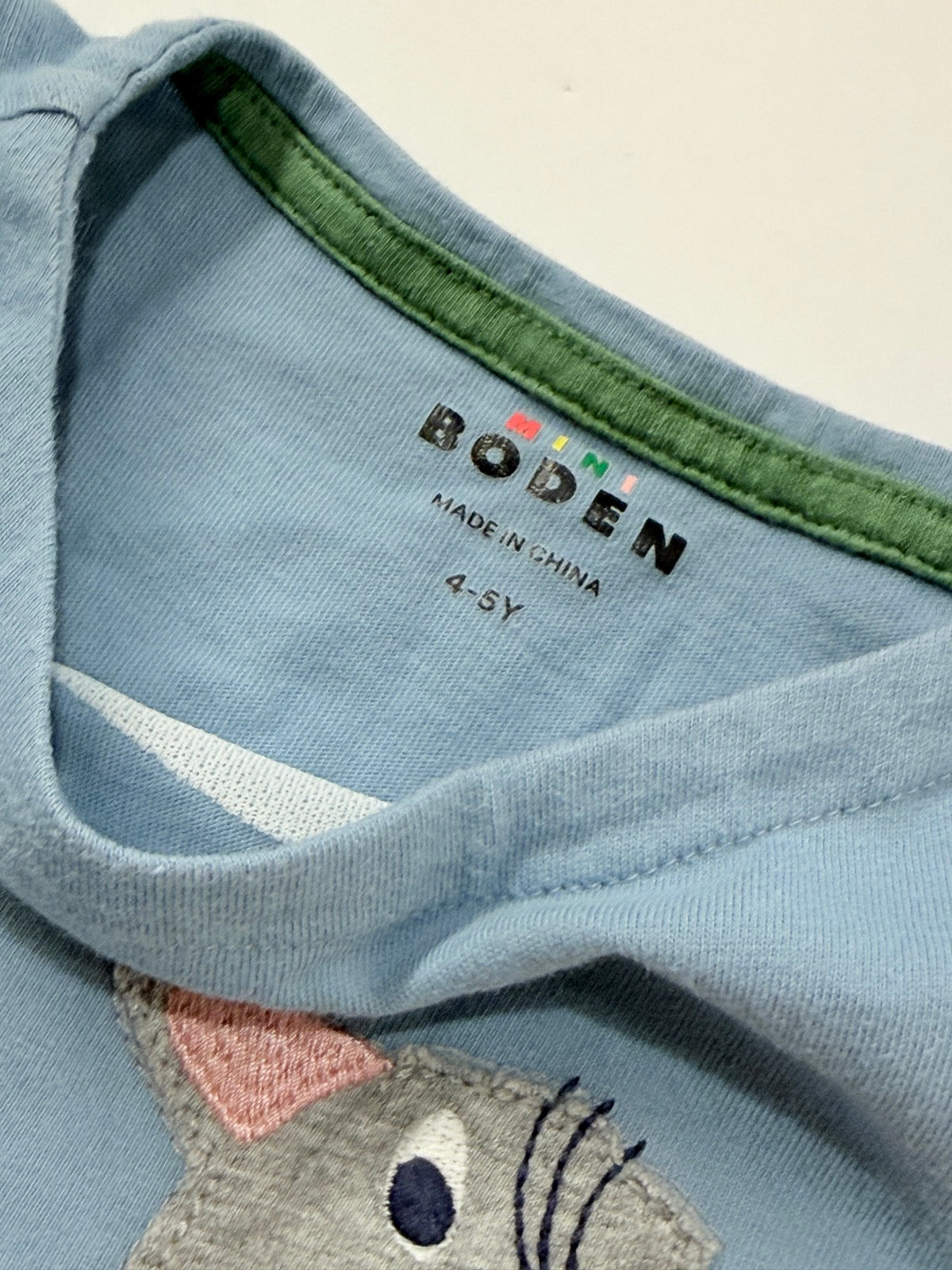 Mini Boden Cat Appliqué Long Sleeve Top 4-5Y