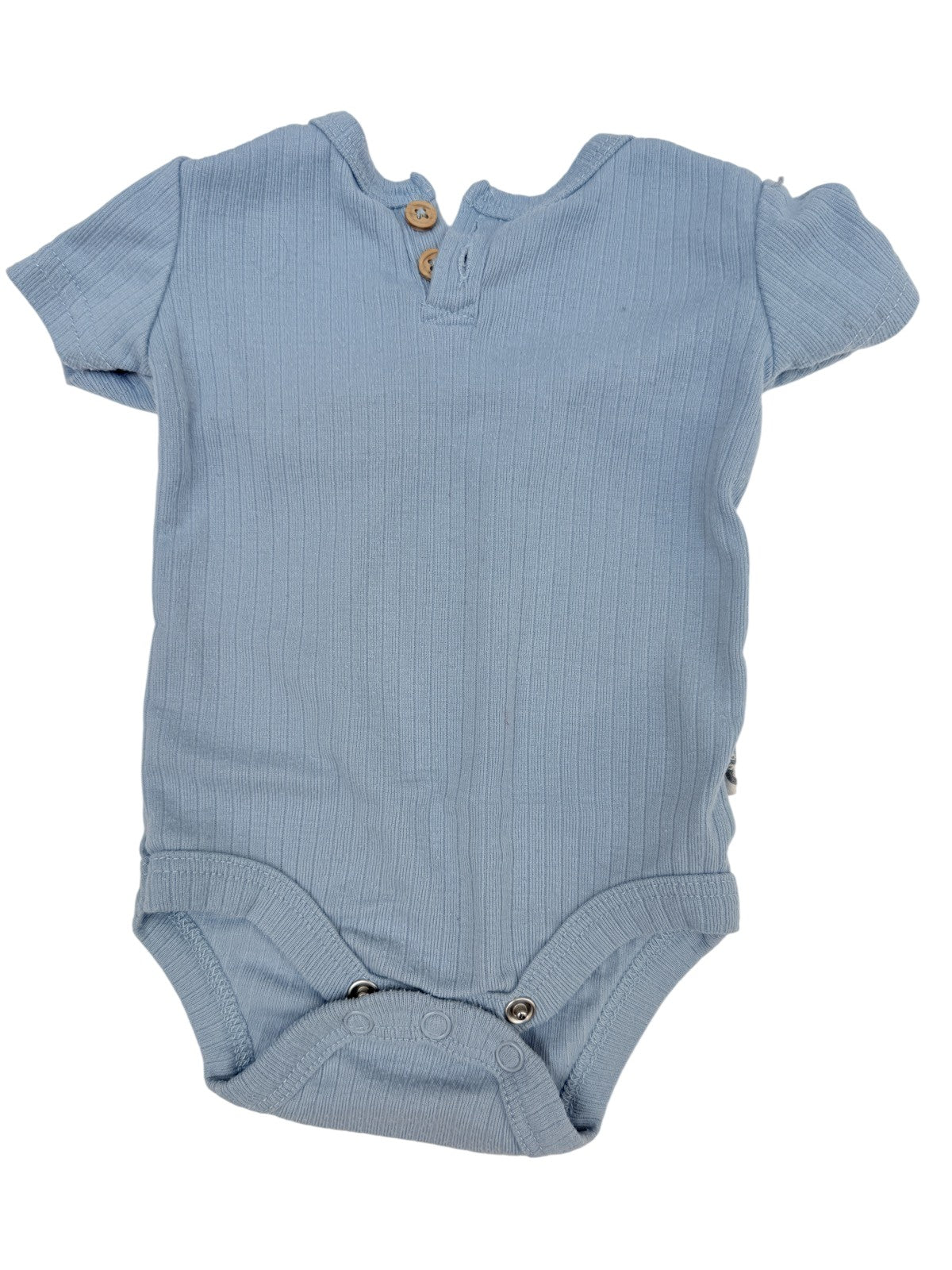 Rabbit + Bear Organic Blue Bodysuit 0-3M
