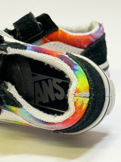 Vans Old Skool Rainbow Tie-Dye Toddler Size 3