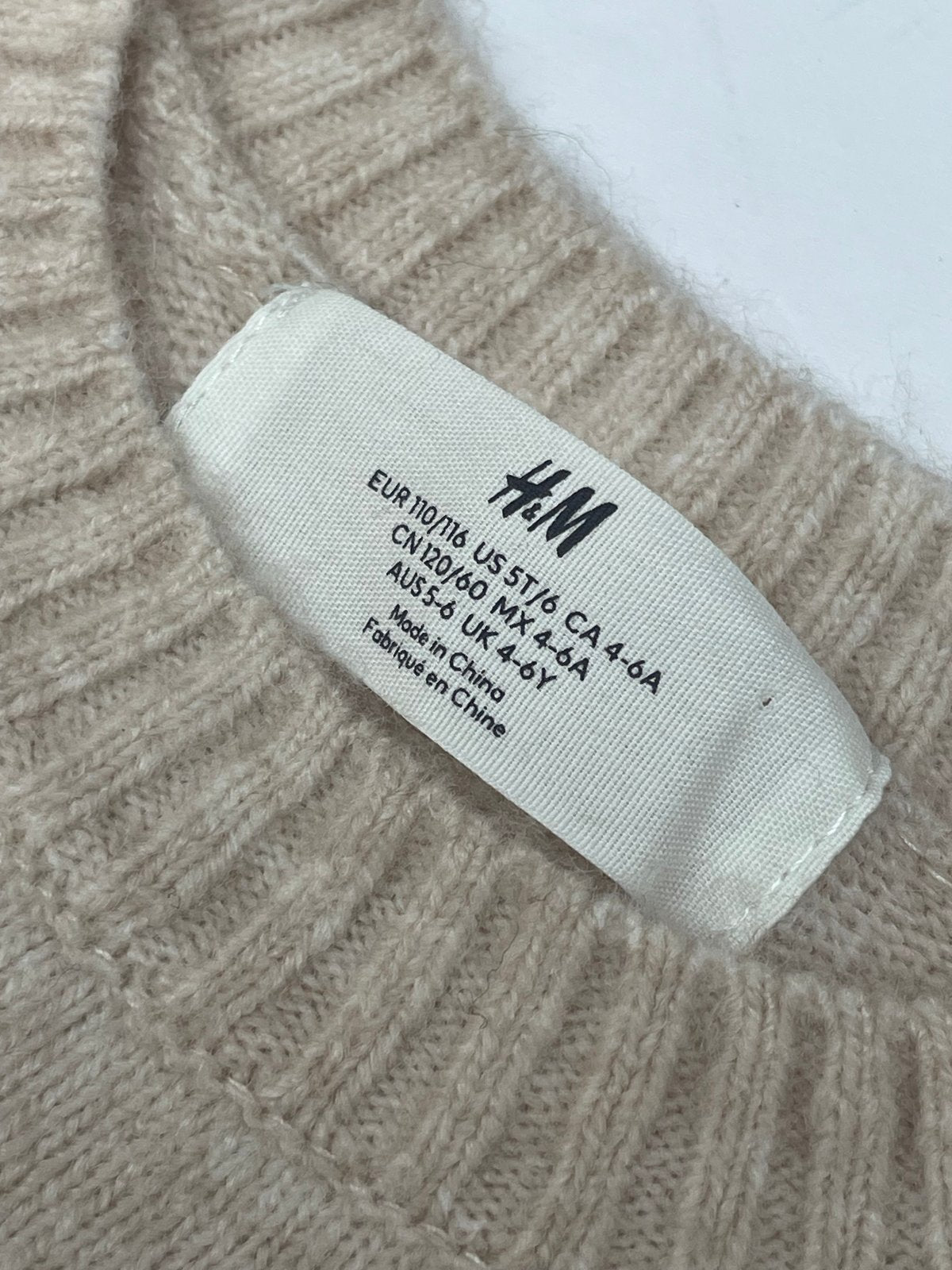 H&M Beige Black Striped Sweater Size 5T/6
