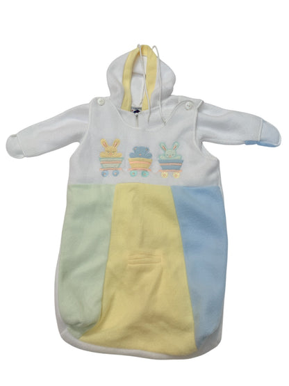 Vintage - ICZ Bunny Bear Train Fleece Sleep Sack 0-12M