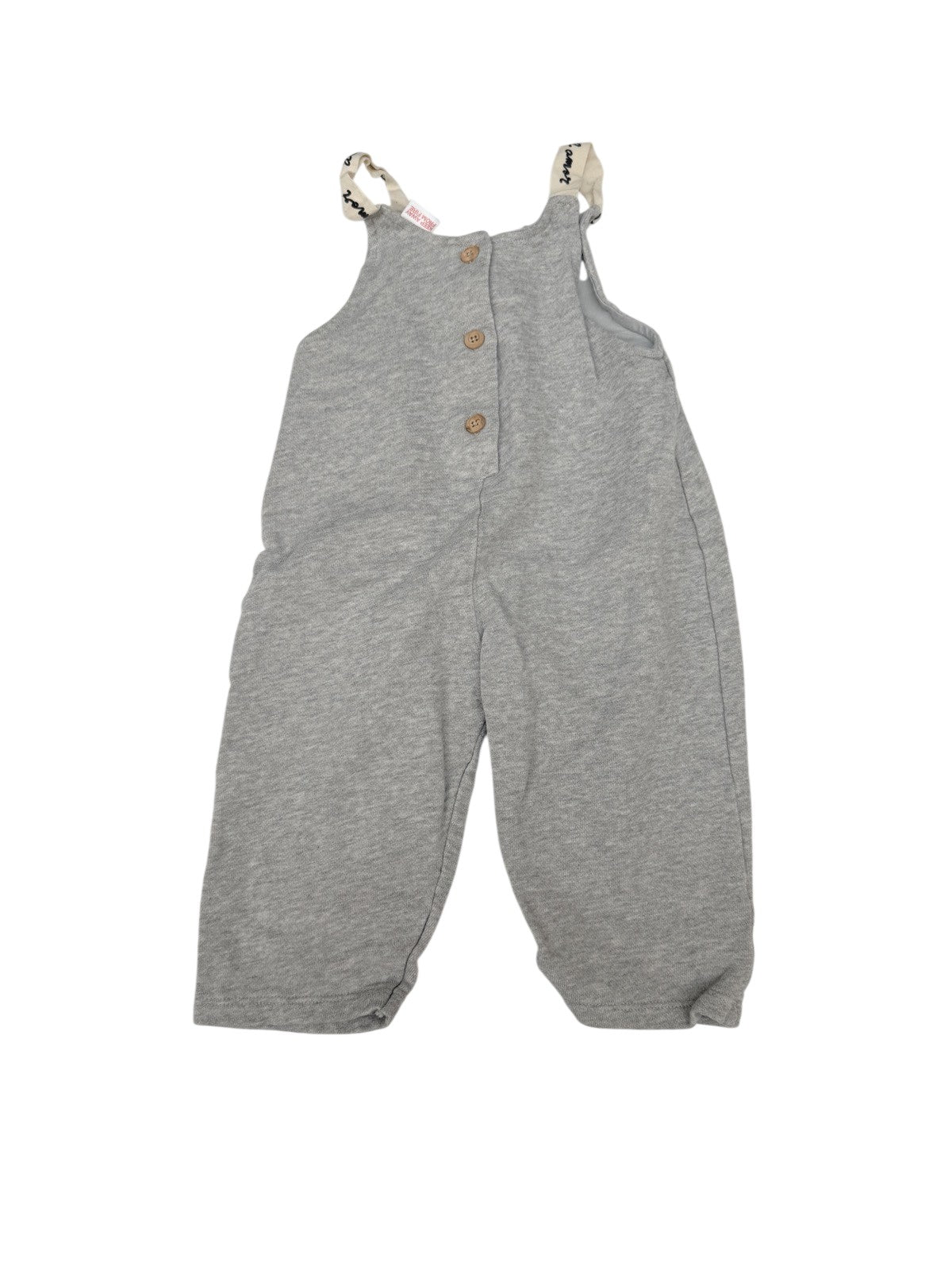 Zara Gray Knit Overalls 6-9M