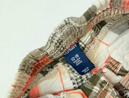 Old Navy Plaid Cargo Shorts 12-18m