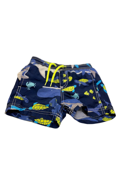 Carter's Navy Ocean Print Swim Trunks 18m
