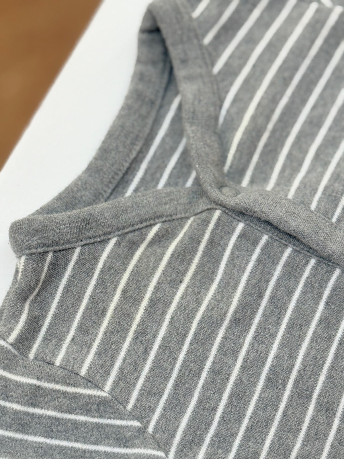 Mothercare Gray Stripe Footed Sleeper 3-6m