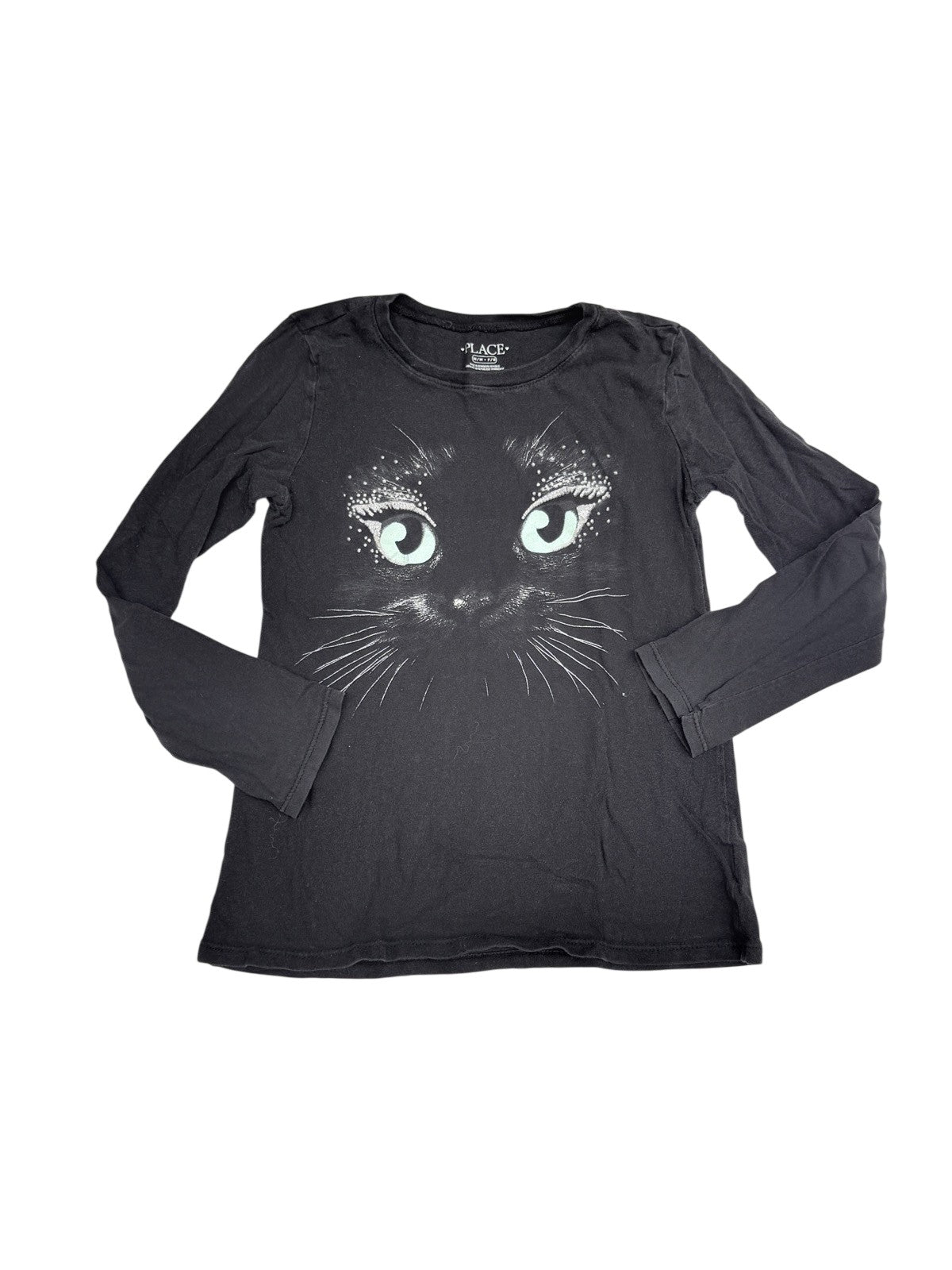 Place Cat Face Long Sleeve T-Shirt 7/8