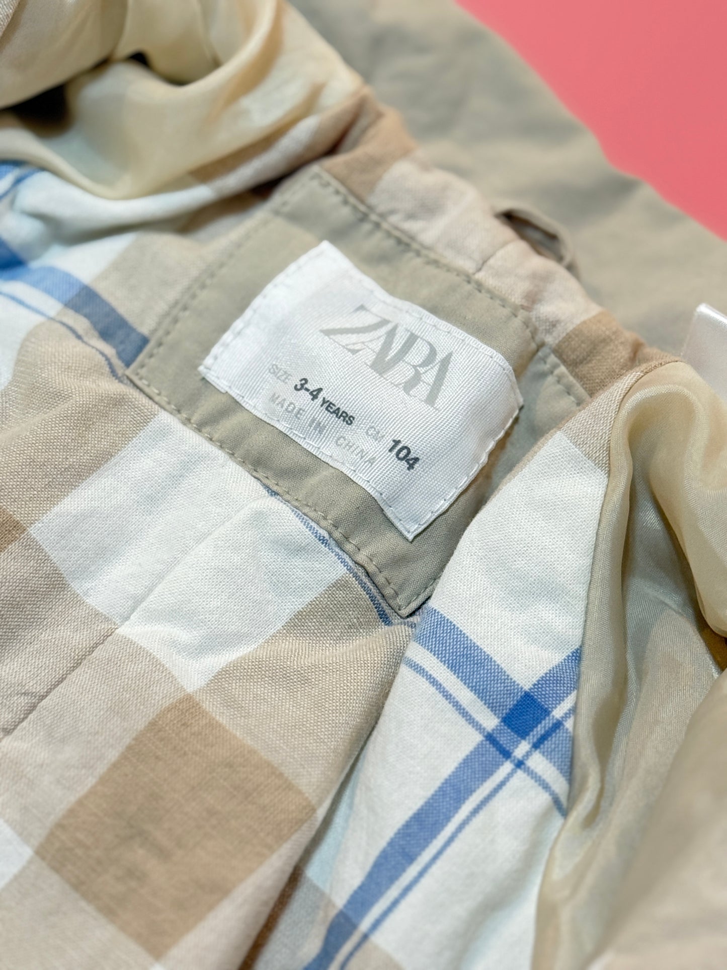 Zara Button up Trench Jacket 3-4y